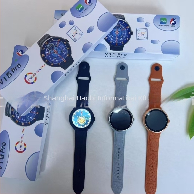V16Pro okosóra AMOLED kijelzővel, Bluetooth hívások, pulzusmérés, vér oxigénszint monitorozása és alvásfigyelés