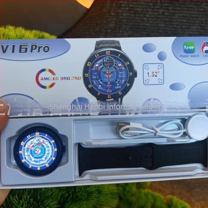 V16Pro okosóra AMOLED kijelzővel, Bluetooth hívások, pulzusmérés, vér oxigénszint monitorozása és alvásfigyelés