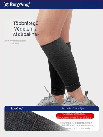 Lábszár-támasz, kötött nylon–elasztán, rugalmas kompresszió, könnyű és lélegző, felnőtteknek, kosárlabda és futás