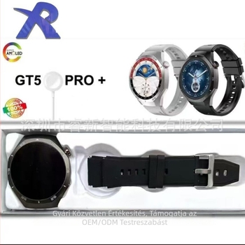 GT5 Pro+ Okosóra — pulzusmérés, vérnyomásmérés, Bluetooth hívások, alvásfigyelés, vér oxigén szintjének mérése