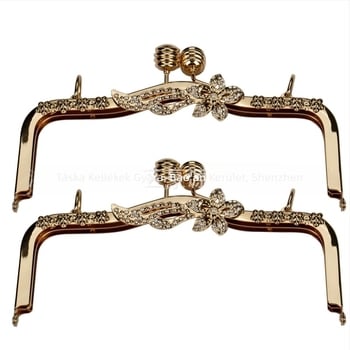 Aranyfényű ívelt menetes fogantyú DIY táskákhoz csavarokkal