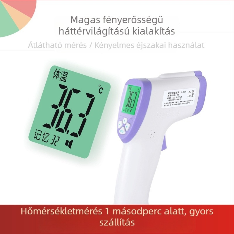 Hello momo DT-8806 infravörös hőmérő, érintésmentes kézi, mérési tartomány 32–43