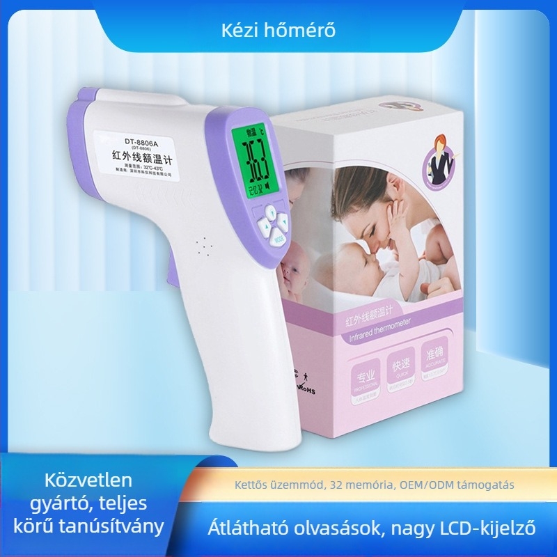 Hello momo DT-8806 infravörös hőmérő, érintésmentes kézi, mérési tartomány 32–43