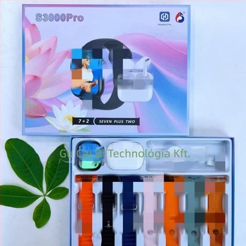 S3000Pro okosóraszett Bluetooth hívásokkal, üzenet értesítésekkel, pulzusmérés, SpO2 és alvásfigyelés