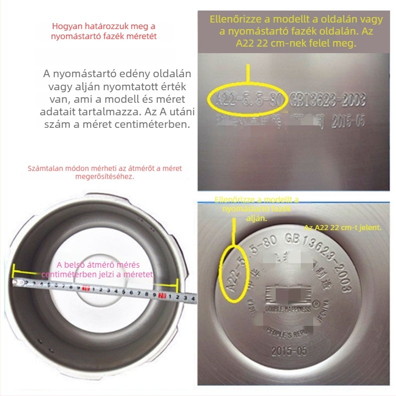 Szilikon tömítőgyűrű alumínium ötvözetű nyomásos fazékhoz A22-A32 – fedél tartozék