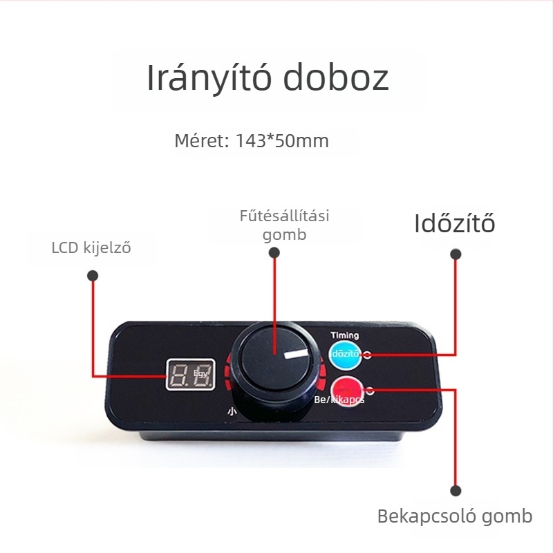 Indukciós főzőlap vezérlő kapcsoló - beépített gomb, fémdíszítés, vezetékes vezérlés