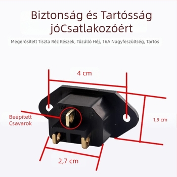Elektromos főzőeszközök tápcsatlakozója — 3-pólusú univerzális energiaaljzat kompatibilis Rice Cookerrel, Electric Wokkal és Electric Pressure Cookerrrel