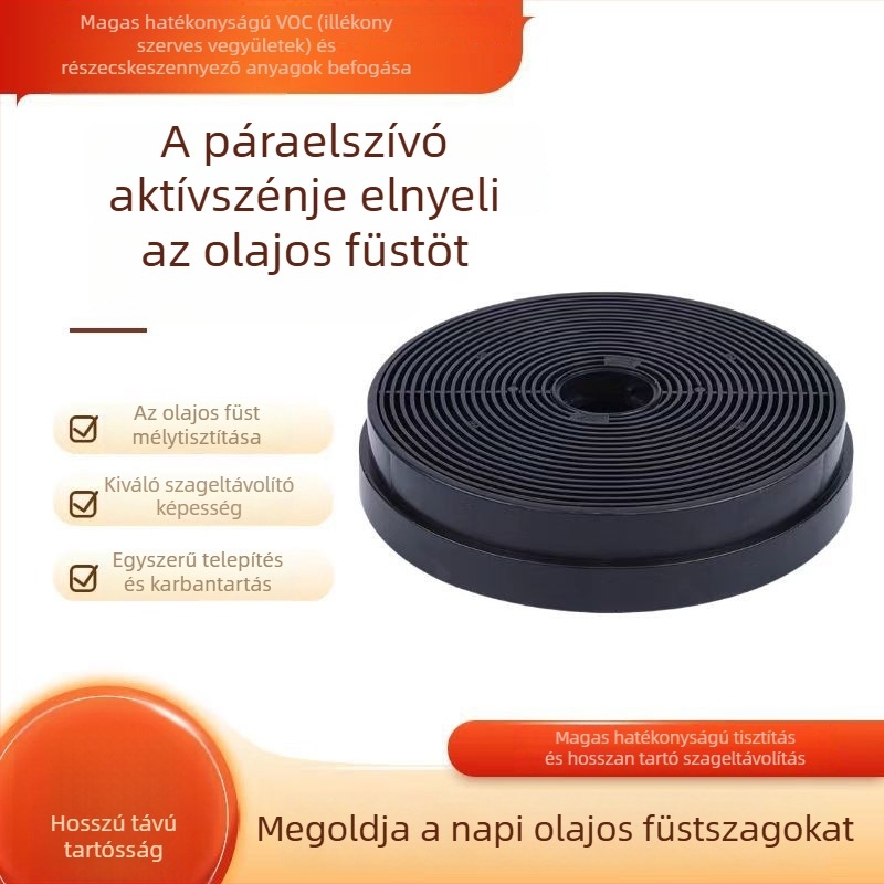 Kör alakú aktív szénszűrő konyhai elszívóhoz – belső áramlású tartozék