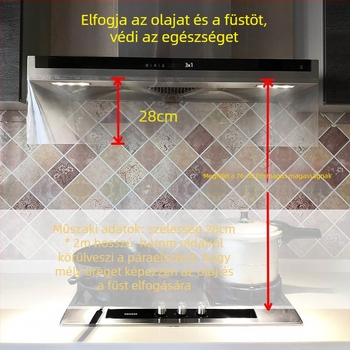 Konyhai páraelszívó — átlátszó, hőálló olajfüstvédő pajzs, szélvédő olajfüggöny és burkoló panel