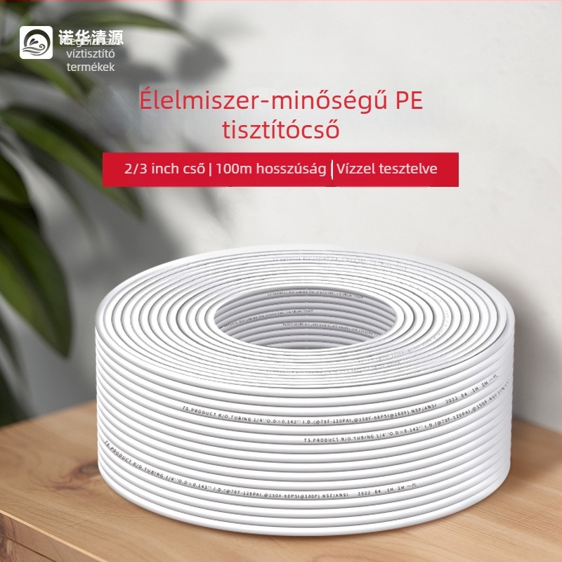 Vízszűrő kiegészítők, fehér PE cső, 1/4 hüvelyk, nyomásálló, élelmiszer-minőségű, 100 m tekercs
