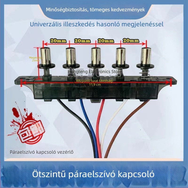 Ötkapcsolós vezérlőpanel klasszikus páraelszívóhoz