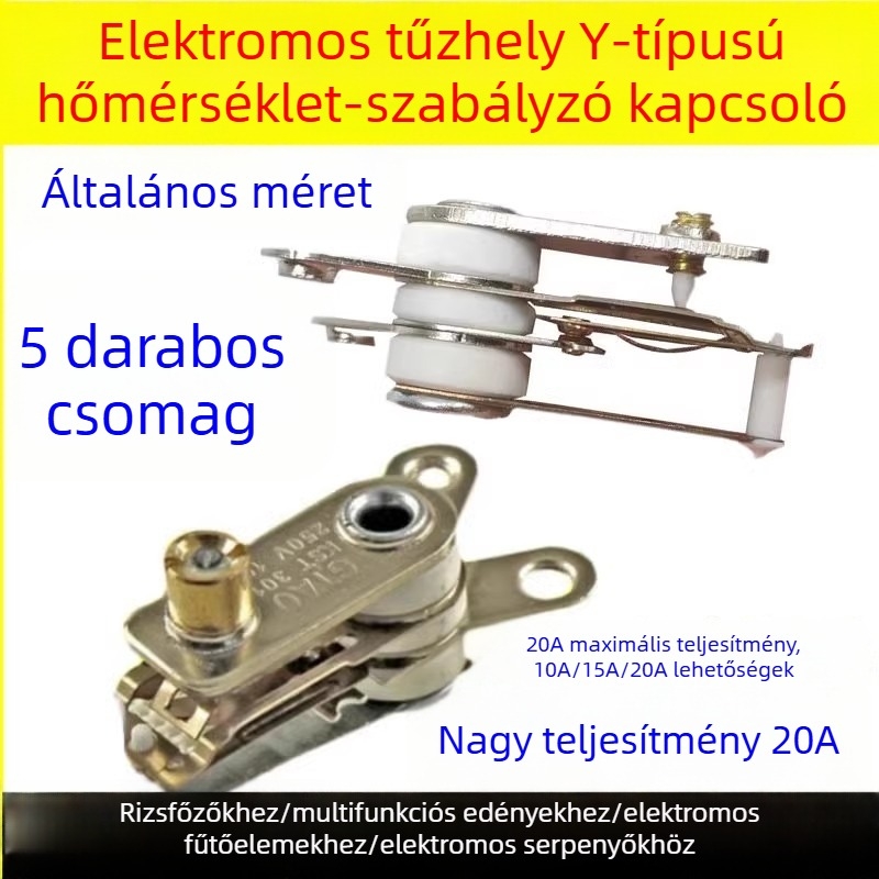 Elektromos edényhez, wokhoz és rizsfőzőhöz tervezett termosztátkapcsoló – hőmérséklet-korlátozó kompozit ezüst érintkezőkkel