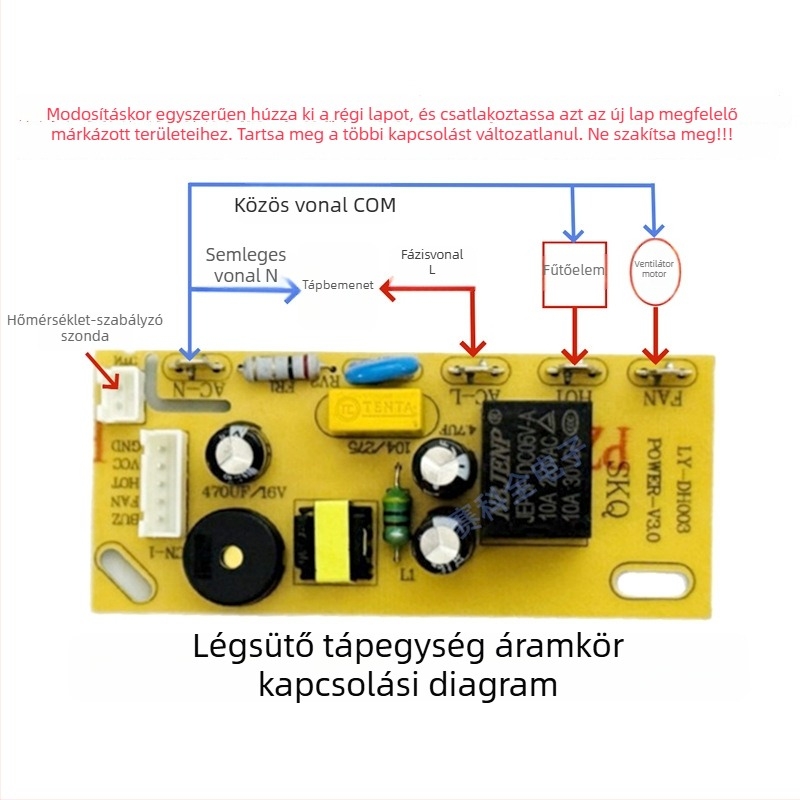 SB-202 Univerzális javítópanel légsütőhöz — vezérlő- és áramkörlap