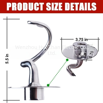 Dagasztó kampó kiegészítő KitchenAid ferde fejű álló mixerhez, rozsdamentes acél, modell K45dh