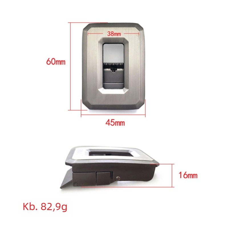 Cinkötvözet övcsat, üreges automata zár, kétoldalú forgatható, fogak nélkül gyorskioldás, fúrás nélkül (Spring 2025; elektroforezissel felületkezelt)