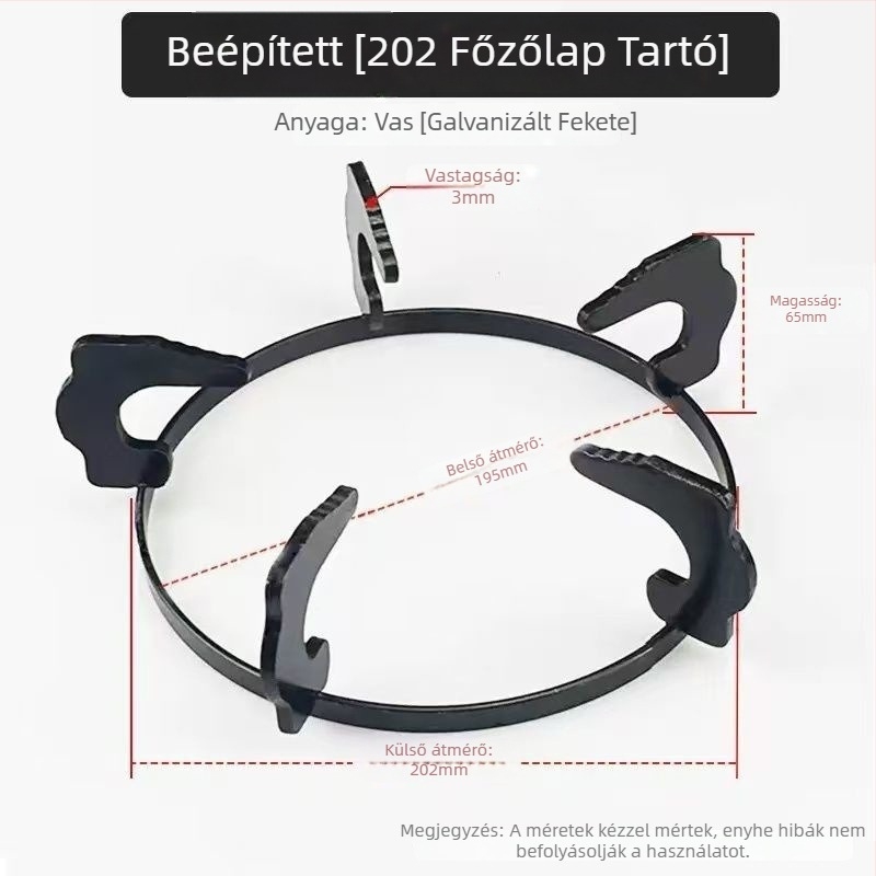 Beépített gáztűzhely tartó – vastag, csúszásmentes polc fazekakhoz