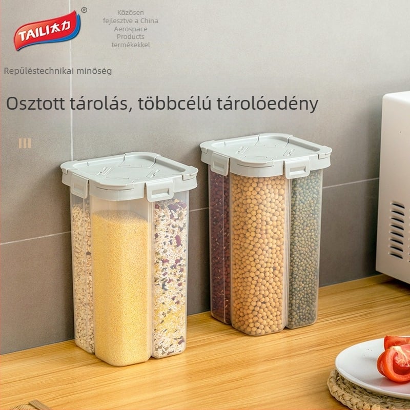 Too Much Force – Zárható gabonatároló és tészta tároló, élelmiszer-minőség, négyzetes formájú, 501–800 ml kapacitás