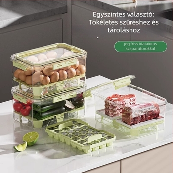 Ebédes doboz, élelmiszer-minőségű frissesség-tároló, hordozható szabadtéri piknikhez, 2.1–3 L, manuális zárás, újrafelhasználható
