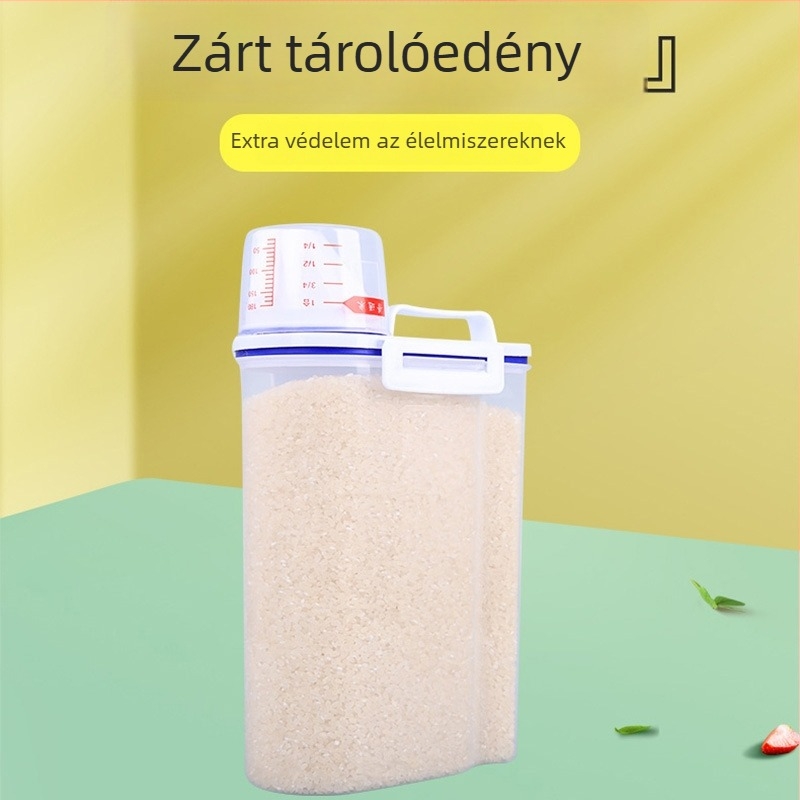 Átlátszó PP műanyag légmentes tárolóedény gabonafélékhez, élelmiszer-tároló doboz