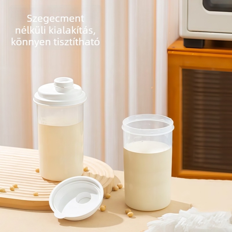 Konyhai kör alakú műanyag tároló – élelmiszer-minőségű, légmentesen záródó, nedvességálló, mikrohullámú sütőben használható, újrahasználható, liszt, keményítő és cukor tárolására