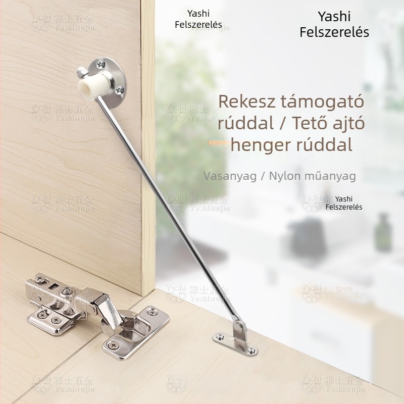 Szekrényajtó alsó rúd — vas, elektroplatált felület, modern minimalist stílus, modell W