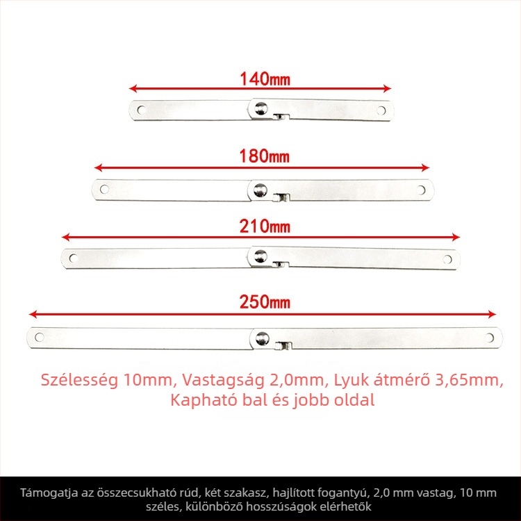 Két részes összecsukható húzórúd bútorokhoz - Vasból, modern egyszerű stílus, alkalmas ágyhoz, szekrényhez, ajtóhoz a szekrényben, dobozhoz és ablak-támaszhoz