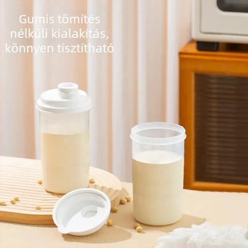 Cukortartó, műanyag, hengeres, lezárható, kapacitás 301–500 ml, élelmiszer-minőségű, nedvességálló