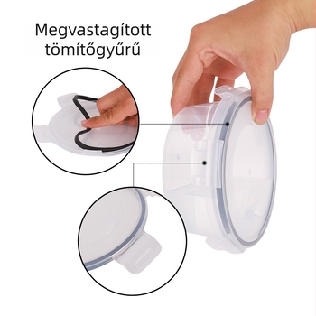 Új konyhai átlátszó zárható tárolóedények készlet gyümölcsök és zöldségek tárolására, műanyagból, 1–2 L kapacitás