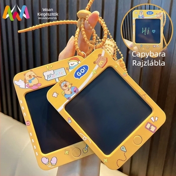 Woan Kapibala ABS kulcstartó rajzlap, rajzfilmszerű stílus, egyenként csomagolva