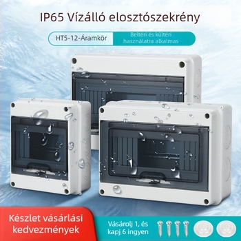 Vízálló elosztódoboz szivárgásvédelmi funkcióval, felületre szerelhető, 1-12 áramkör, IP55