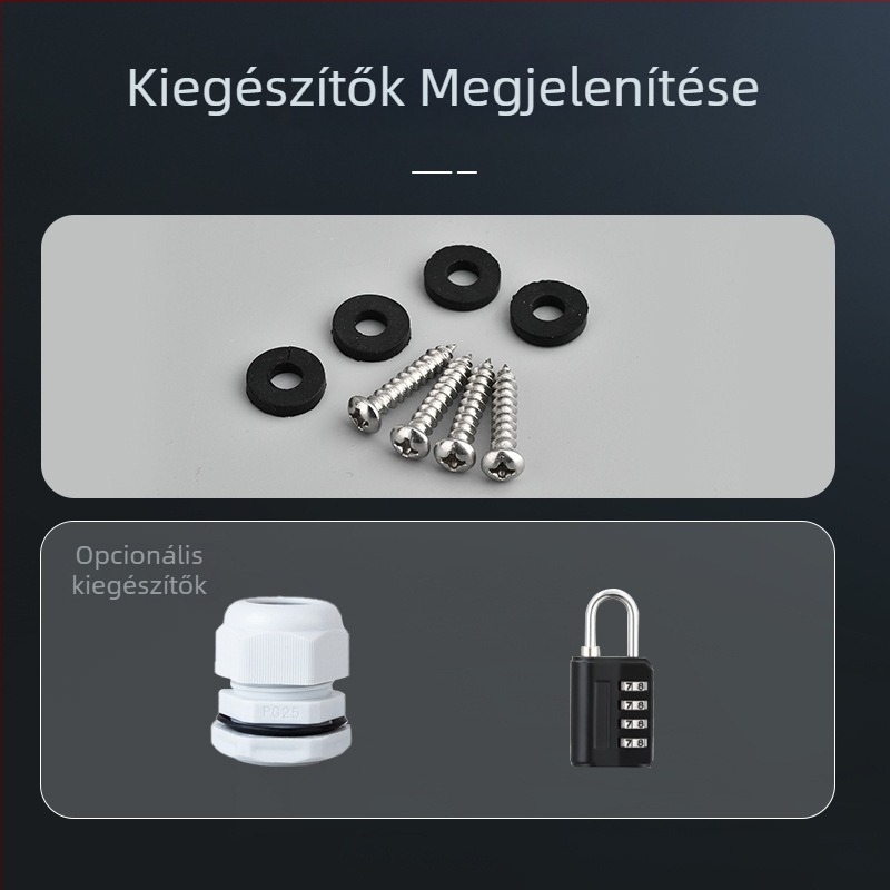 Vízálló elosztó doboz, 4 áramkör, 1 soros kapcsoló, IP66, PC/ABS ház, felületre szerelve, SHPN sorozat, 60A
