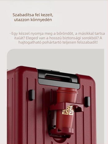 Uniszex esküvői bőrönd ABS+PC, cipzáras nyitás, USB töltés, bővítés, 3 kg, hagyományos kombinációs zár