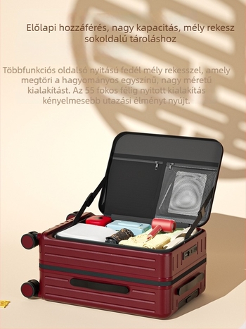 Uniszex esküvői bőrönd ABS+PC, cipzáras nyitás, USB töltés, bővítés, 3 kg, hagyományos kombinációs zár