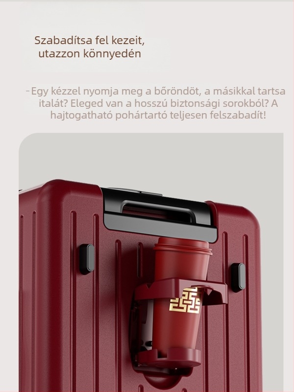 Uniszex esküvői bőrönd ABS+PC, cipzáras nyitás, USB töltés, bővítés, 3 kg, hagyományos kombinációs zár