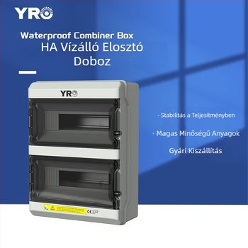 HA sorozat vízálló PV elosztódoboz PC+ABS burkolattal, IP65, felületre szerelhető, 4–39 áramkör, 1–3 kapcsolósor