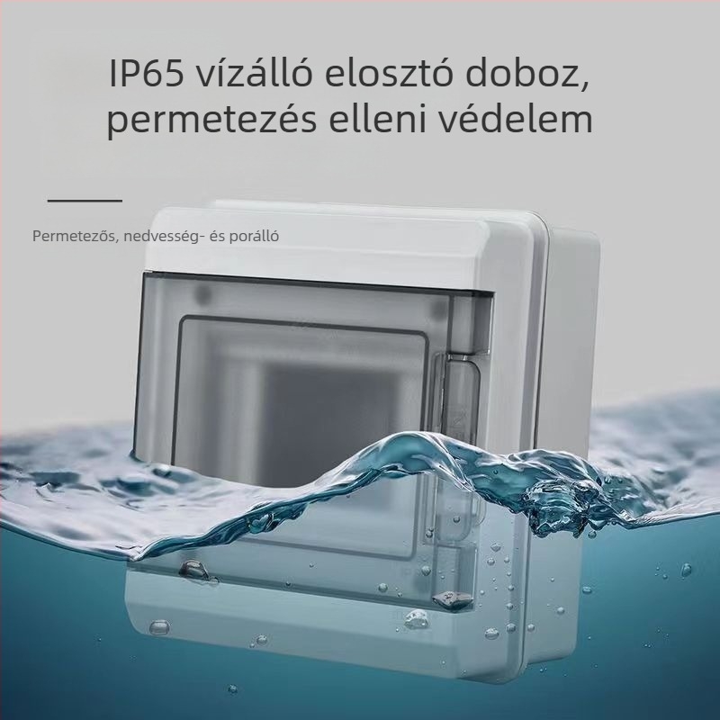 Műanyag elosztódoboz, vízálló és porálló, felületre szerelhető vagy beépíthető, 5/8/12/18/24/36 áramkör