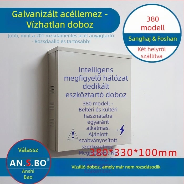 AN.S.BO AN-380 PoE-támogató kapcsoló vízálló házban a monitorozó hálózati berendezésekhez (beltéri/kültéri)
