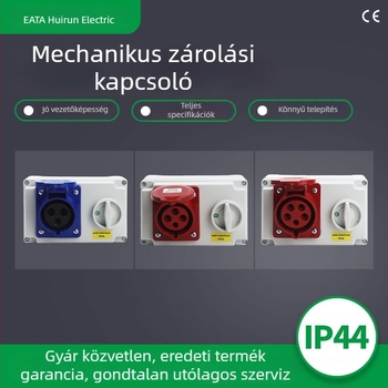 Ipari vízálló konnektor doboz láncváltóval és zárókapcsolóval, felületre szerelt, 16–32 A, Chain Switch sorozat, testreszabás elérhető