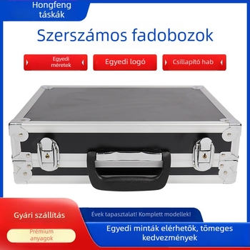 Alumíniumötvözetes szerszámtartó doboz, derékszögű kialakítás, alumínium váz és ABS panel szerszámok és műszerek tárolására