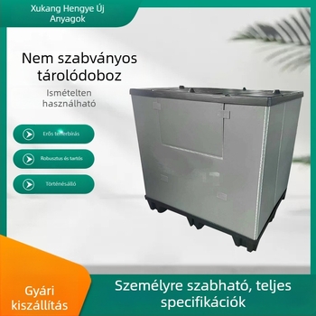 Összecsukható kétszintes cellás paneles logisztikai doboz, vízálló és nedvességálló, erős PP anyagból