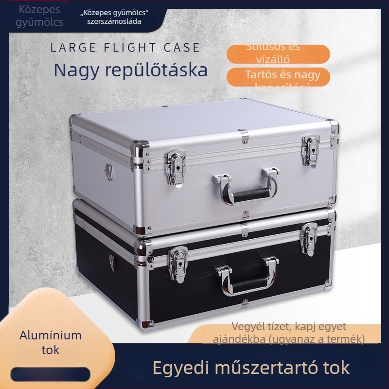 Nagy méretű, multifunkcionális hordozható szerszámosláda – alumíniumötvözetű, vízálló tárolóbox