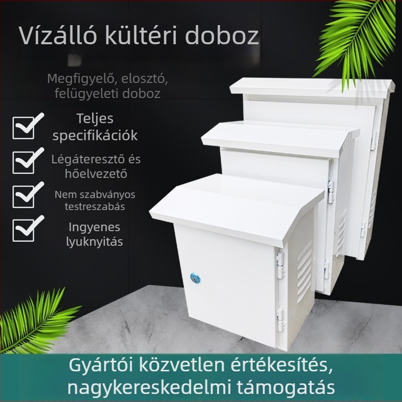 Külső vízálló elosztódoboz hurok szereléssel, ház hideg-hengerelt acélból, 0,8 mm lemezvastagság