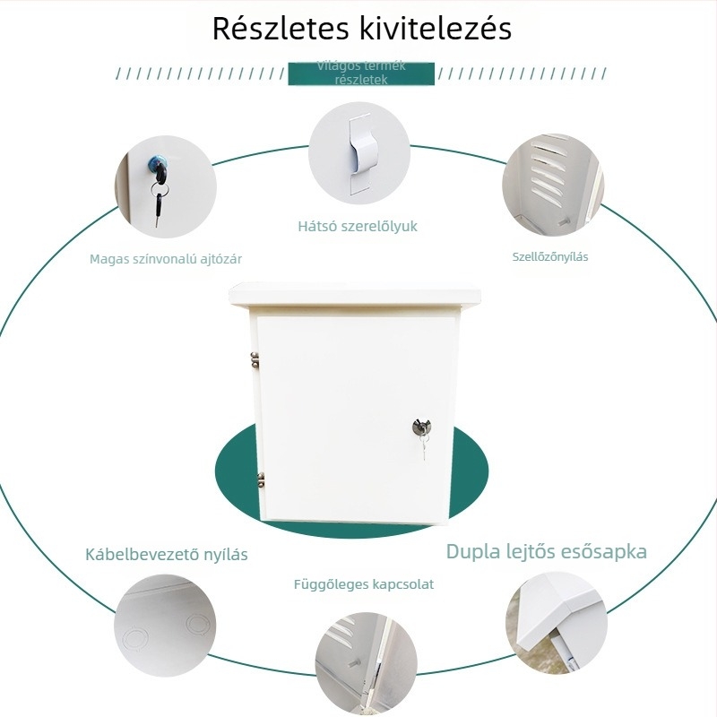 Külső vízálló elosztódoboz hurok szereléssel, ház hideg-hengerelt acélból, 0,8 mm lemezvastagság