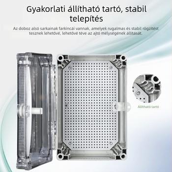 Kültéri vízálló műanyag elosztódoboz snap-on fedéllel, ABS ház, IP66, méretek 500×400×195 mm, névleges áram 16 A, CE