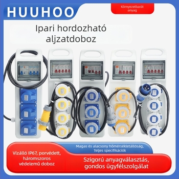 Hordozható vízálló ipari csatlakozó doboz, IP67, 110-220V, 4 pólus, 1 sor, 16-32A, ABS/PC ház