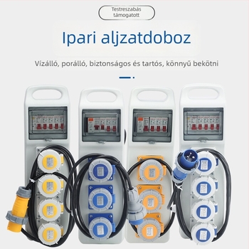 Hordozható vízálló ipari csatlakozó doboz, IP67, 110-220V, 4 pólus, 1 sor, 16-32A, ABS/PC ház