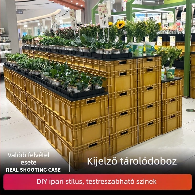 Fulika ipari stílusú műanyag tároló doboz zöld növényekhez, vízálló kiállítási és tároló doboz, nappali sarok dekorációhoz