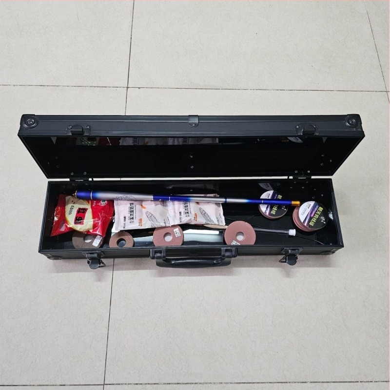Alumíniumötvözet horgászbot-doboz – hordozható szerszámkészlet, modell Acrylic box; teherbírás 5 kg; súly 1,5 kg