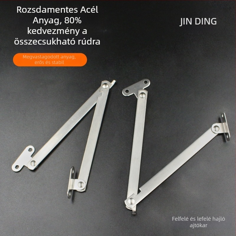Rozsdamentes acél kettős rúd ágyhoz/ szekrényhez – hajlékony támasz az ajtókhoz, Modell 001, felület Wire Drawing