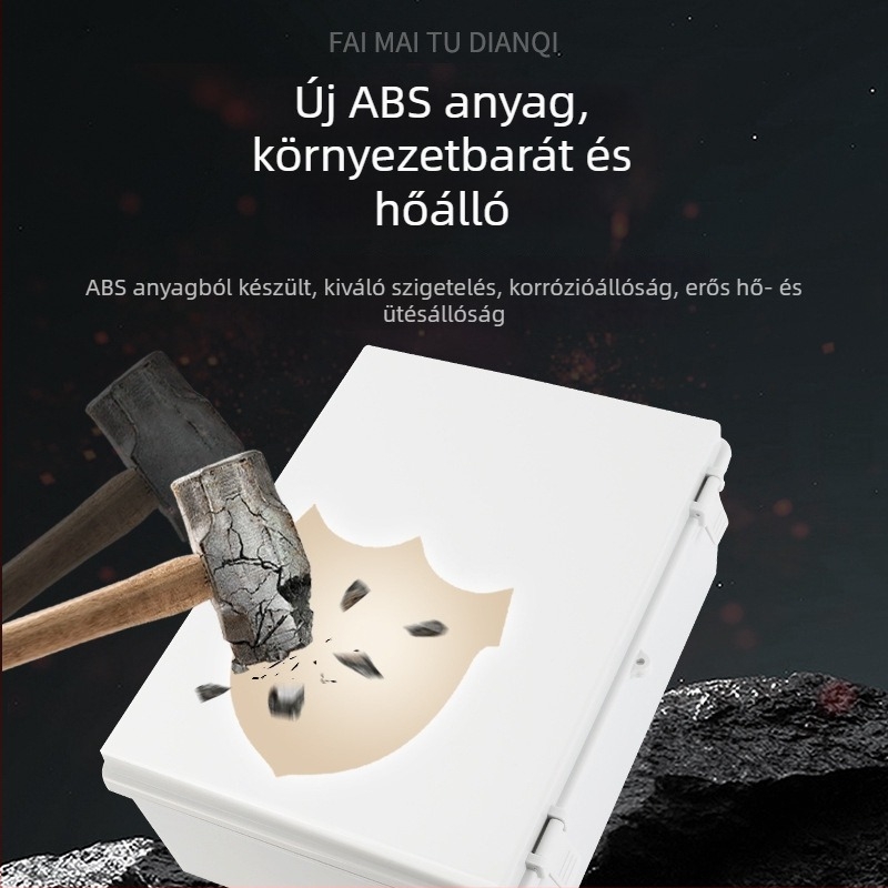 Kültéri vízálló elosztódoboz, ABS ház, ABS/PC fedél, IP66, falra szerelhető, testreszabható áramkörök